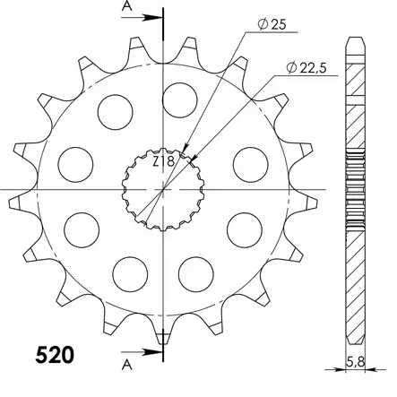 Supersprox Eturatas 1185-17.2 - Duell MP varaosat ja tarvikkeet - 119122 - 1