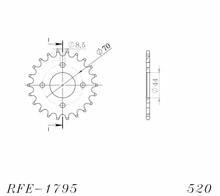 Supersprox / JT Teräs takaratas 1795.22 - Duell MP varaosat ja tarvikkeet - 119372 - 1
