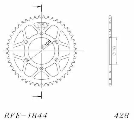 Supersprox Teräs takaratas 1844.48 - Duell MP varaosat ja tarvikkeet - 119942 - 1