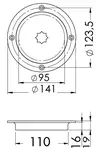 Osculati Inspection hatch AISI 316 passage 95 mm - Duell venetarvikkeet - 5562 - 1