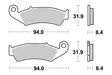 Sbs Jarrupalat Ceramic - Duell MP varaosat ja tarvikkeet - 123132 - 1