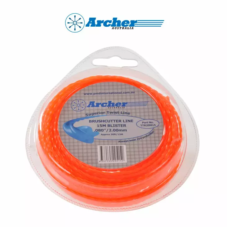 Archer Trimmerin siima Twin Stop Kierretty Ø 2.0mm x 15m - Duell pienkoneiden varaosat ja tarvikkeet - 73423 - 1