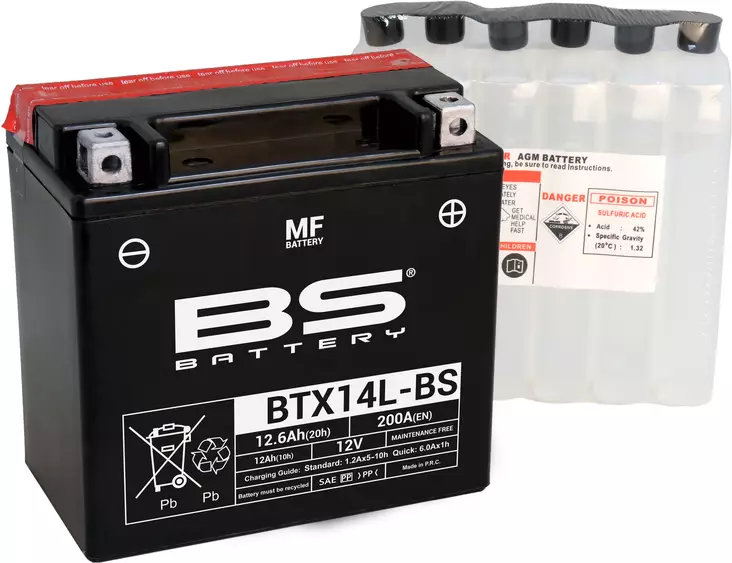 BS Battery BTX14L-BS MF (cp) Maintenance Free - Duell muut varaosat ja tarvikkeet - 131823 - 1