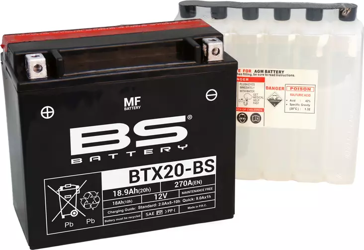 BS Battery BTX20-BS MF (cp) Maintenance Free - Duell muut varaosat ja tarvikkeet - 131403 - 1