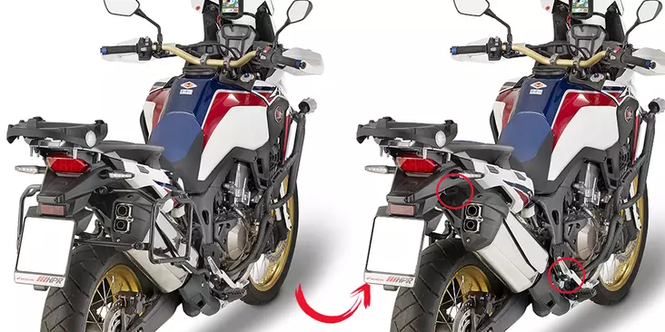 Givi putkisivutelineet Rapid release CRF1000L Africa Twin (16 - Duell MP varaosat ja tarvikkeet - 102513 - 1