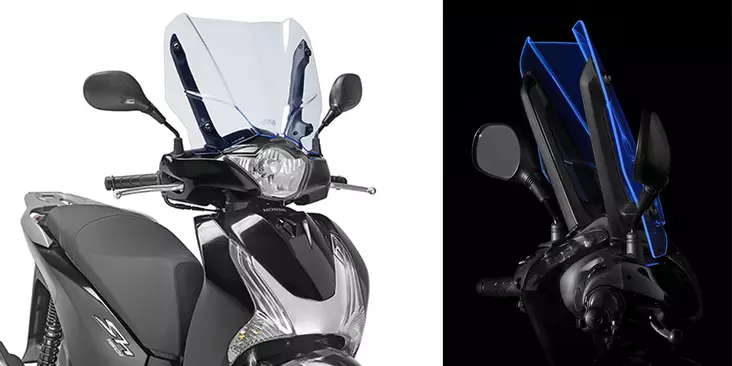 Givi Specific "ICE" screen 36.5 x 45 cm (H x W) SH 125i-150i ABS (12-16) - Duell MP varaosat ja tarvikkeet - 101043 - 1