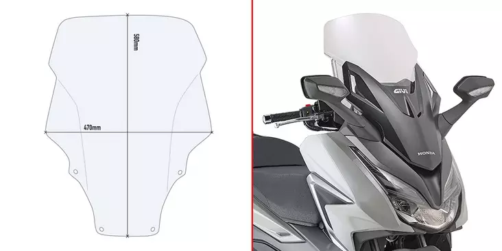 GIVI WINDSCREEN HONDA FORZA 350 (2021) - Duell MP varaosat ja tarvikkeet - 100333 - 1