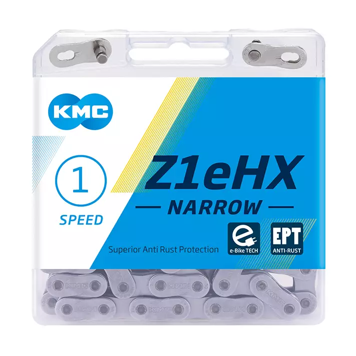 Ketju 1-v KMC Z1eHX Narrow EPT Silver 1/2 x 3/32" 112L - Duell polkupyörien varaosat ja tarvikkeet - 8273 - 1
