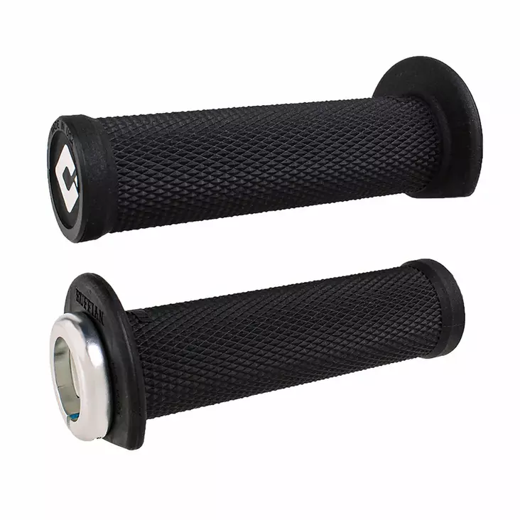 ODI (Single-Clamp) GRIPS RUFFIAN ATV/PWC - V2.1 L/O 125mm ¾ Flg Black w/Silver - Duell MP varaosat ja tarvikkeet - 53353 - 1