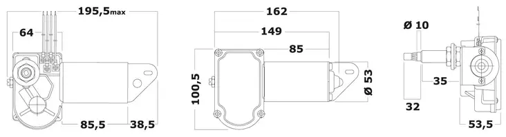 Osculati Tuulilasipyyhkimen moottori 12V 20W - Duell venetarvikkeet - 6953 - 1