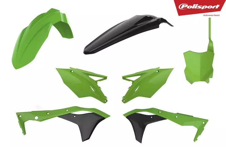 Polisport kit Kawasaki KX250F (17-18) Green/black (1) - Duell MP varaosat ja tarvikkeet - 129663 - 1