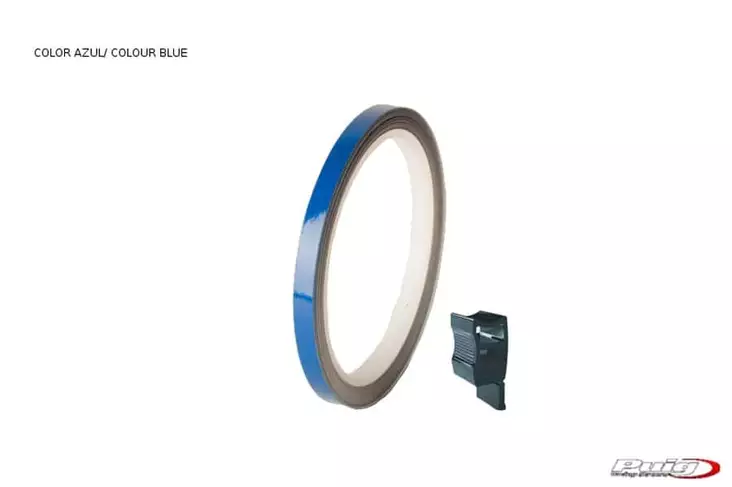 Puig Rim Strip 6 Meters+Aplicator C/Blue Fluorescent - Duell MP varaosat ja tarvikkeet - 93433 - 1