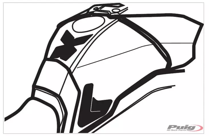 Puig Tank Pad + Side Part Mt-09 Tracer 15-17'C/Carbon - Duell MP varaosat ja tarvikkeet - 90723 - 1