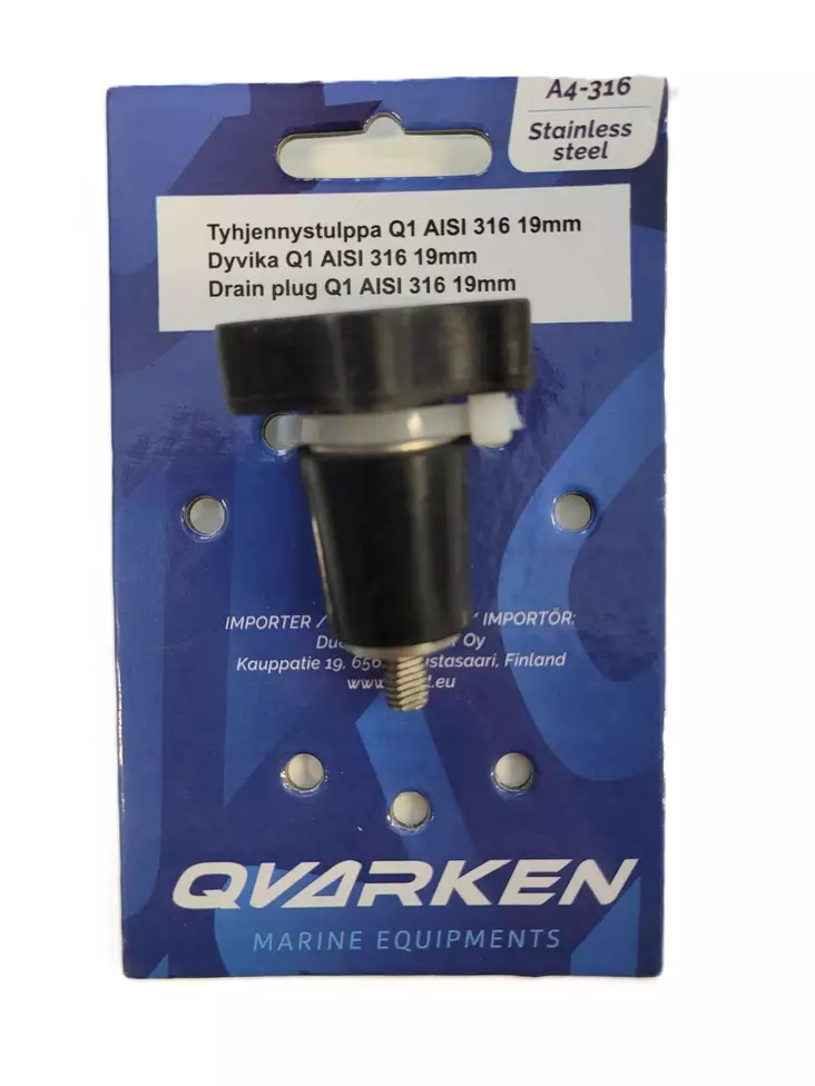 Qvarken Tyhjennystulppa Q1 AISI 316 16mm - Duell venetarvikkeet - 135563 - 1
