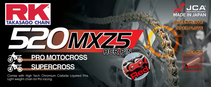 RK RR520MXZ5 Offroad Pro ketju Punainen +CL (Jousil.) - Duell MP varaosat ja tarvikkeet - 117443 - 1