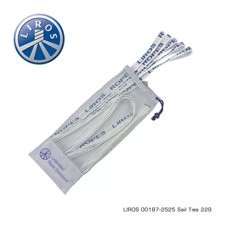 Sail Ties white 25mm x 2m LIROS Logo - Duell venetarvikkeet - 67063 - 1