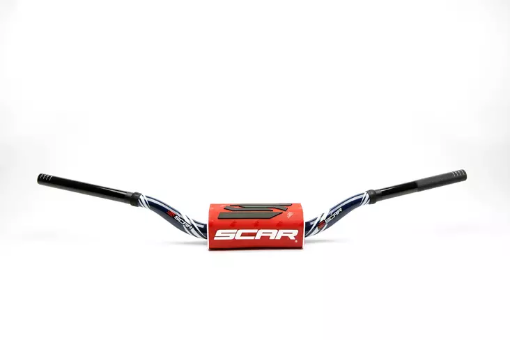 Scar Handlebar O² COLOR Ø28,6 (1 1/8”) - HIGH - DARK BLUE Bar - RED Bar pad - Duell MP varaosat ja tarvikkeet - 75283 - 1