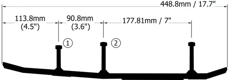 Sno-X Ripper Four Ohjausrauta pari 4" Kovametalli - Duell MK varaosat ja tarvikkeet - 22463 - 1