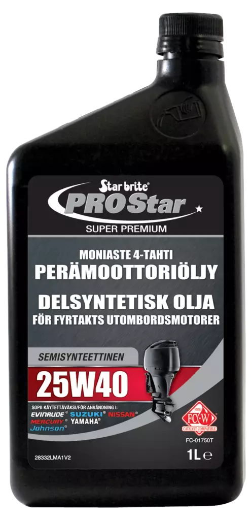Star brite Moniaste 4-tahti 25W40 Perämoot.öljy synt. 1 L - Duell venetarvikkeet - 132413 - 1