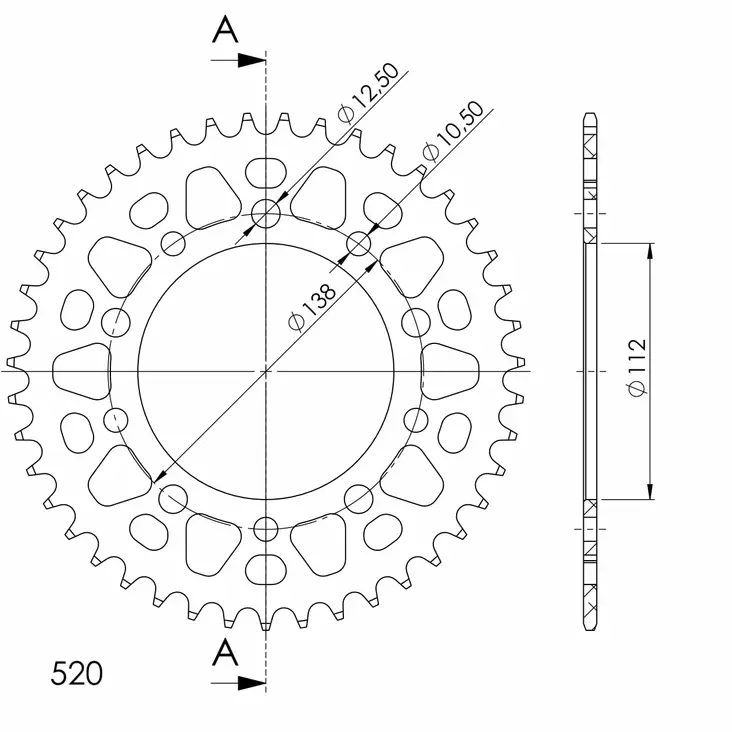 Supersprox Alu Takaratas HO/YA Musta 43 - Duell MP varaosat ja tarvikkeet - 119033 - 1