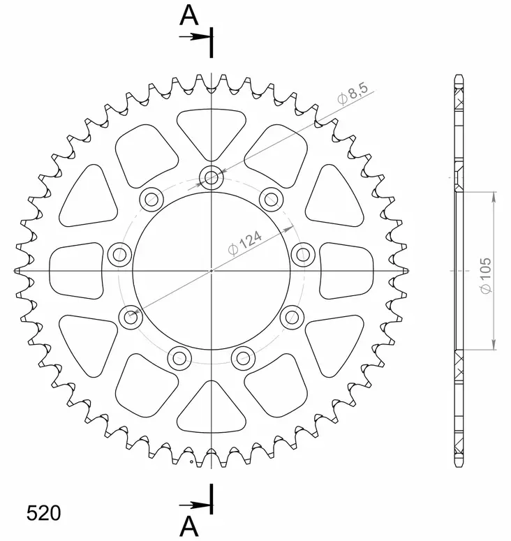 Supersprox Alu Takaratas TM Sininen 50 - Duell MP varaosat ja tarvikkeet - 118913 - 1