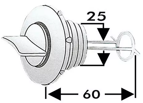 Tyhjennystulppa nylon 25mm - Duell venetarvikkeet - 6933 - 1