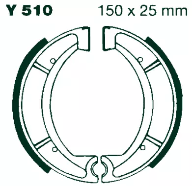 AIR Bromsbackar Y 510 150x25mm parvis - Duell MP varaosat ja tarvikkeet - 68683 - 1