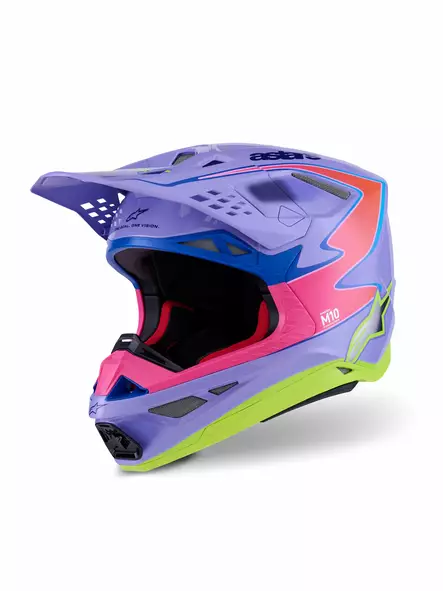 Alpinestars Kypärä S-M10 JL R01 Lila/Fluo Pinkki/Fluo Keltainen, M - Duell ajovarusteet - 36233 - 1