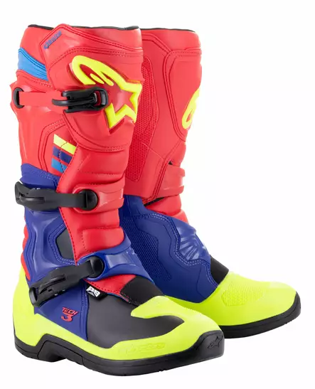 Alpinestars Saapas Tech 3 Punainen/Sininen/Keltainen Fluo, 48 - Duell ajovarusteet - 38613 - 1