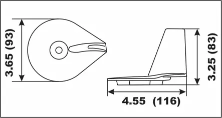 Anodi alumiini evä Mercury 25-50HP - Duell venetarvikkeet - 135363 - 1