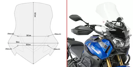 Givi Specific screen transp. 56.5 x 50 cm (H x W) XT1200ZE Super Tenerè (14) - Duell MP varaosat ja tarvikkeet - 101063 - 1