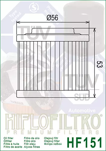 HiFlo öljynsuodatin HF151 - Duell MP varaosat ja tarvikkeet - 141293 - 1