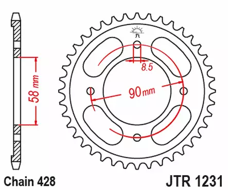 JT Takaratas JTR1231.36 - Duell MP varaosat ja tarvikkeet - 117743 - 1