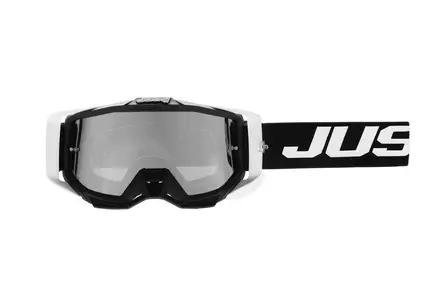 Just1 Goggle Iris 2.0 Logo Valkoinen - Musta Peili Hopea Linssi - Duell ajovarusteet - 58083 - 1