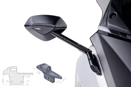 Puig Adapter Right Side For Fairing Tmax 12'-13' - Duell MP varaosat ja tarvikkeet - 91033 - 1