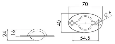 Rengaslevy AISI 316 70x40mm - Duell venetarvikkeet - 5623 - 1