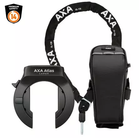 Runkolukko AXA ATLAS + vaijerilukko ULC130 retractable - Duell polkupyörien varaosat ja tarvikkeet - 64203 - 1