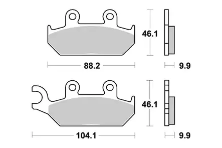Sbs Jarrupalat Sintered - Duell MP varaosat ja tarvikkeet - 123773 - 1