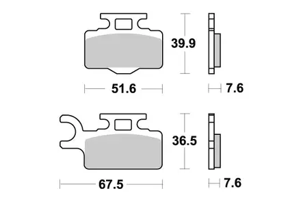 Sbs Jarrupalat Sintered Offroad - Duell MP varaosat ja tarvikkeet - 123163 - 1