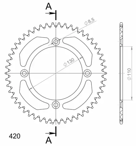 Supersprox Alu Takaratas HO CR80/85/150 Punainen 50 - Duell MP varaosat ja tarvikkeet - 119043 - 1
