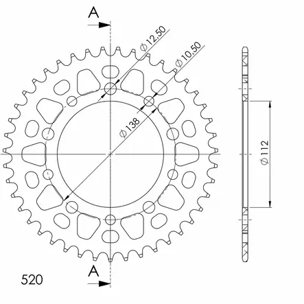 Supersprox Alu Takaratas HO/YA Musta 43 - Duell MP varaosat ja tarvikkeet - 119033 - 1