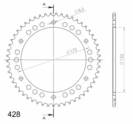 Supersprox Alu TakaratasYA WR125 Punainen 53 - Duell MP varaosat ja tarvikkeet - 118493 - 1