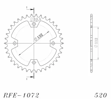 Supersprox / JT Teräs takaratas 1072.38 - Duell MP varaosat ja tarvikkeet - 120083 - 1