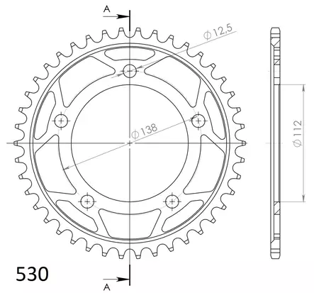 Supersprox / JT Teräs takaratas 302.42 - Duell MP varaosat ja tarvikkeet - 119143 - 1