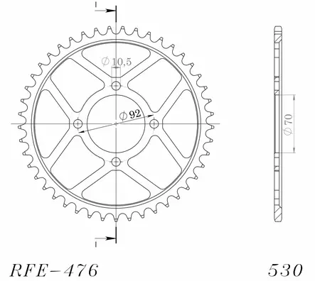 Supersprox / JT Teräs takaratas 476.40 - Duell MP varaosat ja tarvikkeet - 119683 - 1
