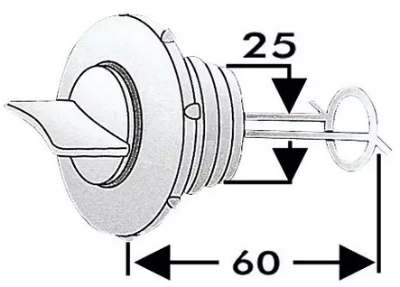 Tyhjennystulppa nylon 25mm - Duell venetarvikkeet - 6933 - 1