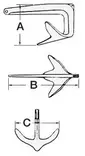 Ankkuri Trefoil 5 kg - Duell venetarvikkeet - 7253 - 1