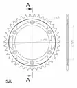 Supersprox Teräs takaratas SU RM125/250/450 Musta 40 - Duell MP varaosat ja tarvikkeet - 119863 - 1