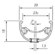 Vanne MACH 1 29" 23-622. KLIXX Disc. 32r. holkitettu. musta. Tubeless Ready - Duell polkupyörien varaosat ja tarvikkeet - 57313 - 1