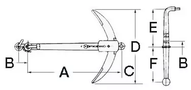 Admiralty anchor 35 kg - Duell venetarvikkeet - 7664 - 1